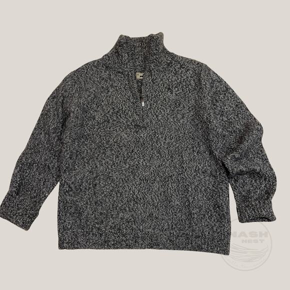 Peruvian Link M Troyan Alpaca Sweater | Charcoal 1/2 Zip Peru 100% Alpaca $175 - Picture 2 of 10